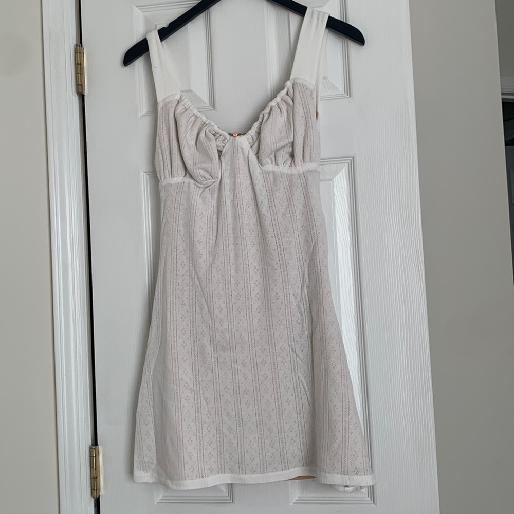 With Jean White Mini Dress